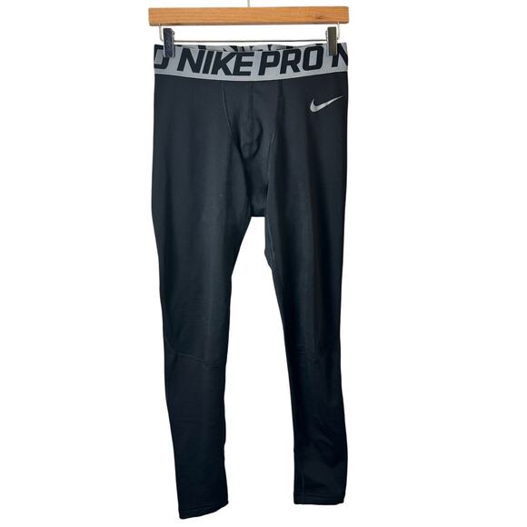 Nike Pro Compression Pants Mens Size Large Black Athletic Performance Activewear - Picture 1 of 11